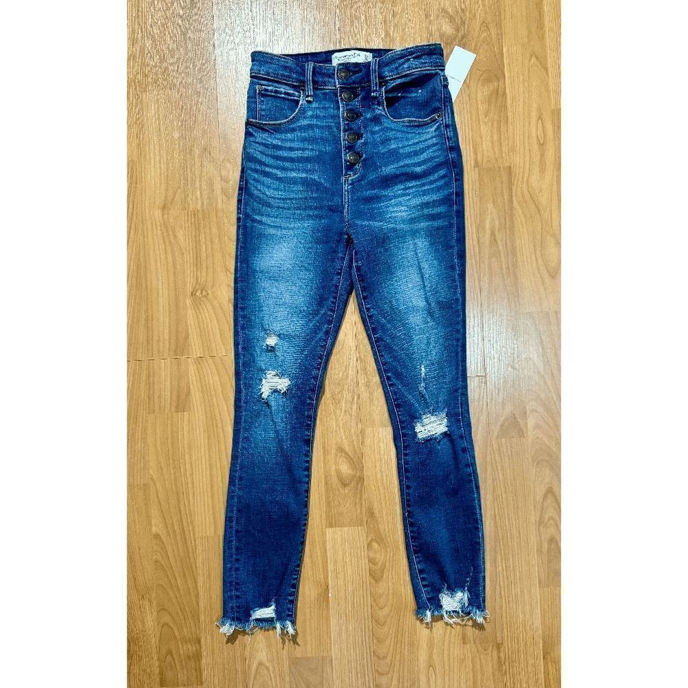 Abercrombie & Fitch Women’s The Super Skinny Ankle High-Rise Jeans Blue